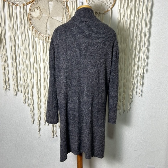 Barefoot Dreams CozyChic Lite Black Gray Open Front Cardigan Loungewear Size 2 - Picture 3 of 12